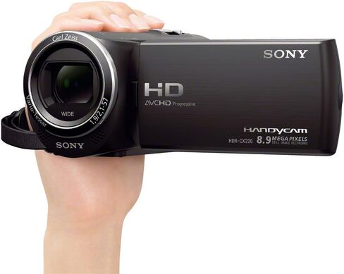 كاميرا فيديو Sony HDR-CX220 Full HD SteadyShot مع 8.9 ميجابكسل Exmor R 27x بصري / 32x تكبير ممتد (أسود) (متجدد) in Saudi Arabia