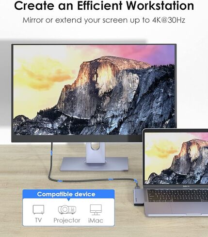 موزع LENTION USB C مع Thunderbolt3 (PD+نقل البيانات+مخرج الفيديو)، منفذ من النوع C، HDMI 4K، USB 3.0 وقارئ بطاقة SD/Micro SD متوافق مع 2023-2016 MacBook Pro، Mac Air، المزيد (CS64، Space Gray) in Kuwait