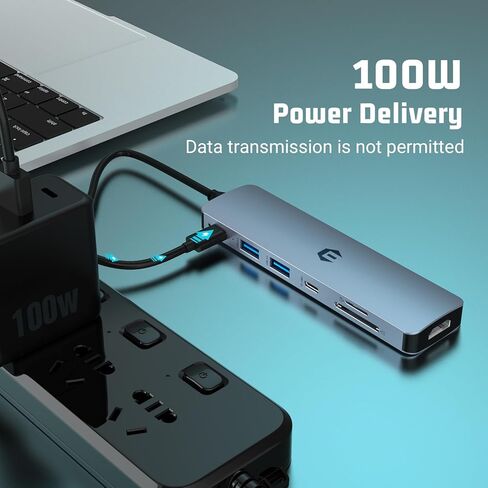 محور USB C، محول محور أوديتون 7 في 1، مخرج HDMI، 100 وات PD، USB C 3.0، 2 × USB 3.0، قارئ بطاقات SD وMicro SD، مثالي لأجهزة الكمبيوتر المحمولة USB C Dell XPS/HP/Surface والمزيد من الأجهزة من النوع C in Saudi Arabia