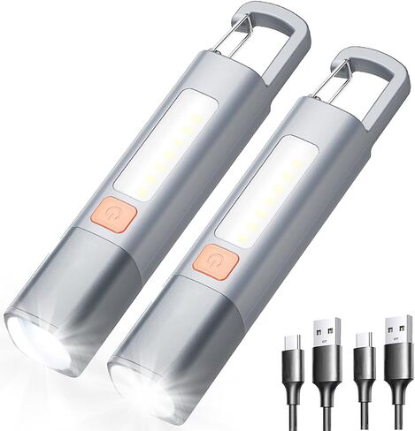 Rechargeable LED Flashlights High Lumens, 20,000 Lumens Super Bright Flashlight with USB Cable and Hook, 3 Modes, Waterproof Flash Light Handheld Powerful Flashlight for Home Camping ﻿- 2 Pack in Saudi Arabia