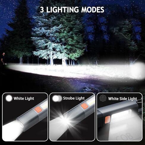 Rechargeable LED Flashlights High Lumens, 20,000 Lumens Super Bright Flashlight with USB Cable and Hook, 3 Modes, Waterproof Flash Light Handheld Powerful Flashlight for Home Camping ﻿- 2 Pack in Saudi Arabia