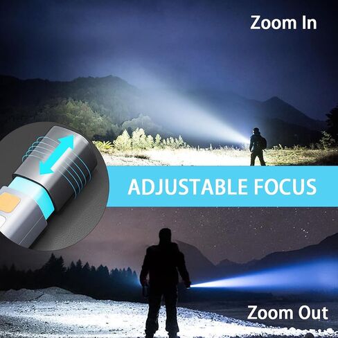 Rechargeable LED Flashlights High Lumens, 20,000 Lumens Super Bright Flashlight with USB Cable and Hook, 3 Modes, Waterproof Flash Light Handheld Powerful Flashlight for Home Camping ﻿- 2 Pack in Saudi Arabia