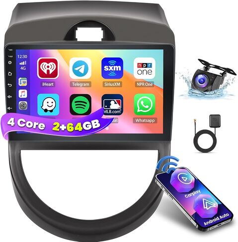 راديو ستيريو للسيارة 2+64G Android 13 لسيارة Kia Soul 2010-2013 (LHD)، شاشة لمس عالية الدقة 9 بوصة متوافقة مع CarPlay Android Auto، كاميرا احتياطية AHD، وصلة مرآة، GPS، WiFi، DSP in Saudi Arabia