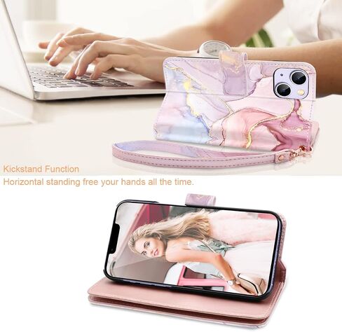 Fingic for iPhone 16 Pro Max Case Wallet Case for Women Girls[with 9 Card Holders]Marble Rose Gold PU Leather Detachable Wrist Strap Fullbody Slim Shockproof Flip Phone Case for iPhone 16 Pro Max,2024 in Saudi Arabia