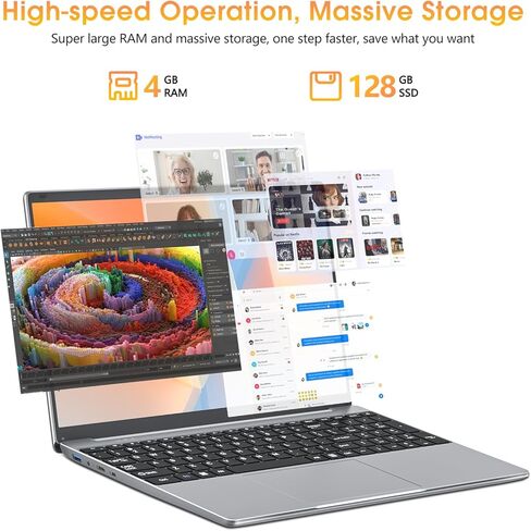 أجهزة كمبيوتر محمولة مقاس 15.6 بوصة، وذاكرة وصول عشوائي سعتها 4 جيجابايت، وكمبيوتر محمول SSD سعة 128 جيجابايت، وكمبيوتر محمول بمعالج سيليرون، وبلوتوث 5.0، ومنفذ HDMI صغير، وكاميرا ويب، ورسومات UHD 600، و7000 مللي أمبير في الساعة، ونوع C (فضي) in Kuwait