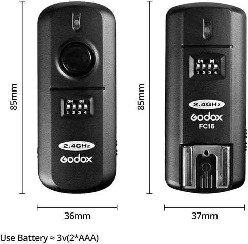 مشغل فلاش لاسلكي Godox CT-16 مع مجموعة جهاز استقبال، جهاز إرسال واستقبال فلاش 433 ميجاهرتز 3 في 1 متوافق مع Canon Nikon Pentax Olympus DSLR كاميرا Flash Speedlight Trigger، إضاءة فلاش الاستوديو in Saudi Arabia