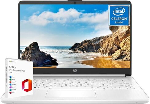 كمبيوتر محمول HP مقاس 14 بوصة للأعمال الطلابية، مع ترخيص مدى الحياة للمكتب، Intel رباعي النواة N4120، ذاكرة وصول عشوائي 16 جيجابايت + تخزين 384 جيجابايت (128 جيجابايت eMMC + 256 جيجابايت MSD)، عمر بطارية طويل، واي فاي، HDMI، Windows 11 Pro، فضي in Kuwait
