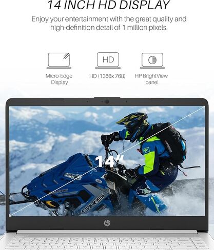 HP 14" Laptop for Student Business, with Office Lifetime License, Intel Quad-Core N4120, 16GB RAM + 384GB Storage (128GB eMMC+256GB MSD), Long Battery Life, Wi-Fi, HDMI, Windows 11 Pro, Silver in Saudi Arabia