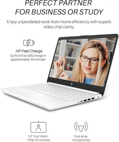 كمبيوتر محمول HP مقاس 14 بوصة للأعمال الطلابية، مع ترخيص مدى الحياة للمكتب، Intel رباعي النواة N4120، ذاكرة وصول عشوائي 16 جيجابايت + تخزين 384 جيجابايت (128 جيجابايت eMMC + 256 جيجابايت MSD)، عمر بطارية طويل، واي فاي، HDMI، Windows 11 Pro، فضي in Kuwait