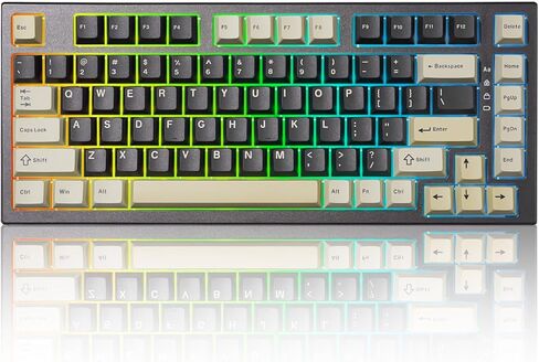 YUNZII RT80 Rapid Trigger Hall Effect Magnetic Gaming Keyboard,8K Polling Rate,75% Layout,BT/2.4GHz/Wired,RGB Backlit,Gasket Hot Swap,Adjustable Actuation for Win/Mac (White Line, Gateron White) in Saudi Arabia