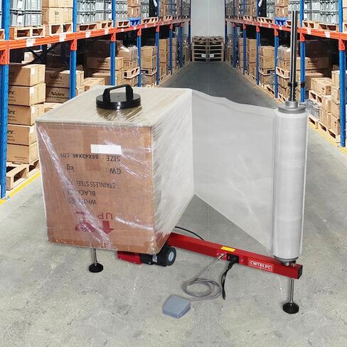 Manual Stretch Film Wrapping Bench,Film Dispenser Wrap Machine,Heavy Duty Film Wrapper Table Pallet Box Shrink for 12-28in Film in Saudi Arabia