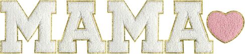 4PCS Mama Patches with 1PCS Heart Patch, Mother‘s Day Patches Chenille Letter Patches Embroidered Iron on Sew on Patches for Mothers Day Dec in Kuwait