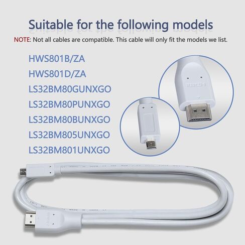 One Connect Cable Compatible with Samsung m8 Computer Monitor 27''32'' 34'' S27C902P S32BM801 HWS801B HWS801D S32BM80 S34BG850 HDMI Cable BN39-02815A 1.5m/4.92ft (Grey) in Saudi Arabia