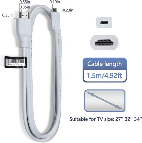 One Connect Cable Compatible with Samsung m8 Computer Monitor 27''32'' 34'' S27C902P S32BM801 HWS801B HWS801D S32BM80 S34BG850 HDMI Cable BN39-02815A 1.5m/4.92ft (Grey) in Saudi Arabia