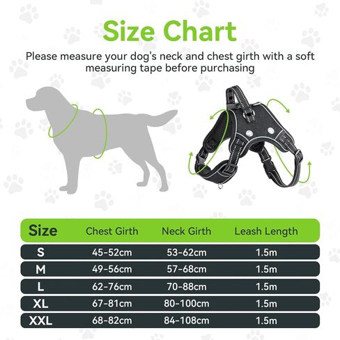 Light Up Dog Harness,LED Dog Harness for Small Medium Large Dog,Reflective No Pull Dog Vest Harness with Leash Set,Rechargeable Flashing Lighted Dog Harness for Night Walking (Black/S) in Saudi Arabia