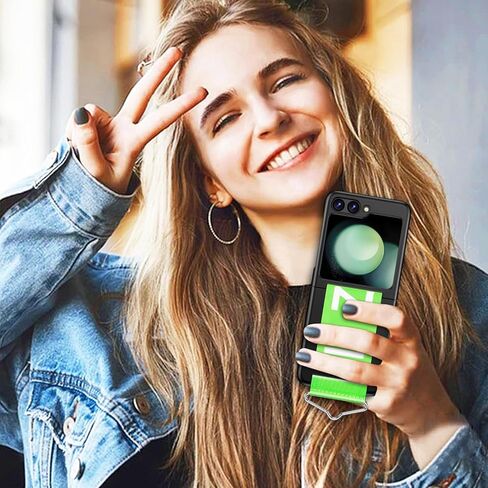 حافظة لهاتف سامسونج جالاكسي Z فليب 5، حافظة صلبة رفيعة للغاية من البولي كربونات جالاكسي Z فليب 5 5G مع حزام، حافظة حماية خفيفة الوزن ونحيفة وخفيفة الوزن ومضادة للصدمات لهاتف سامسونج جالاكسي Z فليب 5، 2023 (أسود) in Kuwait