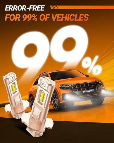 SEALIGHT H8 Fog Light Bulbs or DRL, 10000LM 600% Brightness, 5530 CSP LED Chips Fog Lamps Replacement for Cars, 6000K Cool White H16 H8 Fog Lights, Non-polarity, Pack of 2(Only for Fog Lights or DRL) in Saudi Arabia