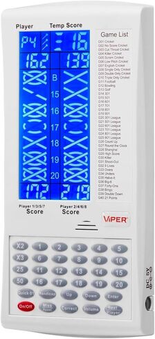 Viper ProScore Digital Dart Scorer Electronic Dartboard Scoreboard for Up to 8 Players, with 40 Games and 655 Game Options, Including Cricket and X01 in Kuwait