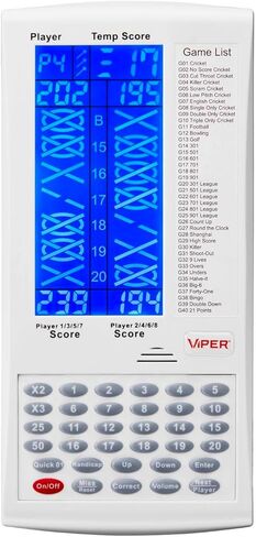 Viper ProScore Digital Dart Scorer Electronic Dartboard Scoreboard for Up to 8 Players, with 40 Games and 655 Game Options, Including Cricket and X01 in Kuwait