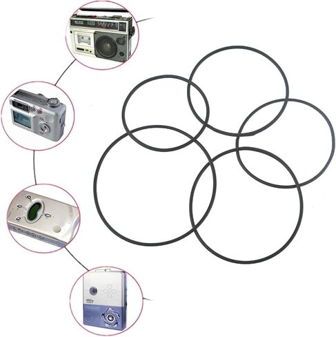 20Pcs Black Recorder Rubber Belts, 1.5mm Round Cassette Recorder Repair Maintenance Belt Video Accessories Cassette Belt Replacement Round Tape Decks Stereo System Components in Saudi Arabia