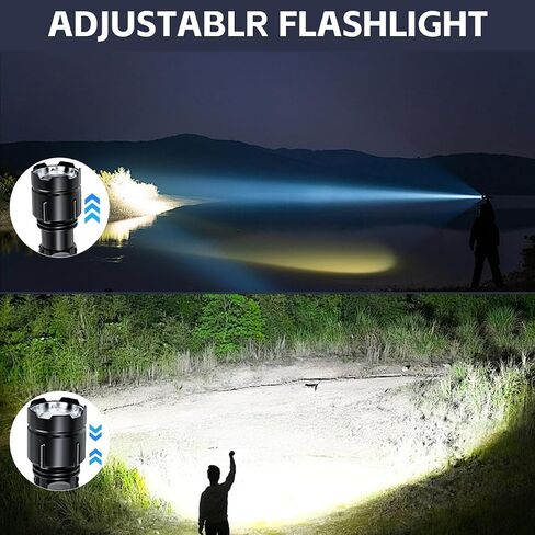 Flashlights High Lumens Rechargeable, 20,000 Lumens Super Bright Flashlight with LCD Digital Display, Zoom, 5 Modes, Waterproof, Type-C Rechargeable, Tactical Flashlight for Emergencies, Camping in Saudi Arabia