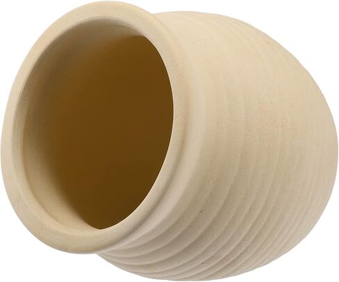 ديكورات حوض السمك من فوكوست، كهف صخري مخبأ، حجر تزيين خزان الأسماك السيراميكي للحيوانات الأليفة المائية لتولد راحة اللعب، بيج أصفر، 3.09 × 3.07 × 3.07 بوصة in Kuwait