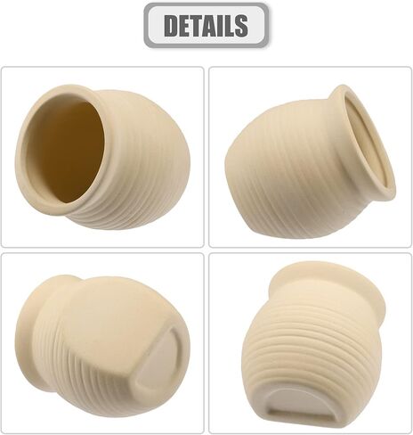 ديكورات حوض السمك من فوكوست، كهف صخري مخبأ، حجر تزيين خزان الأسماك السيراميكي للحيوانات الأليفة المائية لتولد راحة اللعب، بيج أصفر، 3.09 × 3.07 × 3.07 بوصة in Kuwait