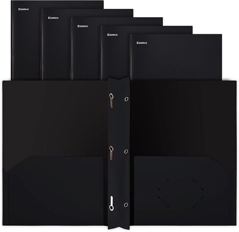 Comix Plastic Pocket Folders with 3 Hole Punched, 12 Pack, Binder Folders with 2 Pockets, Hold Letter Size Paper for School and Office (6 Assorted Colors) in Saudi Arabia