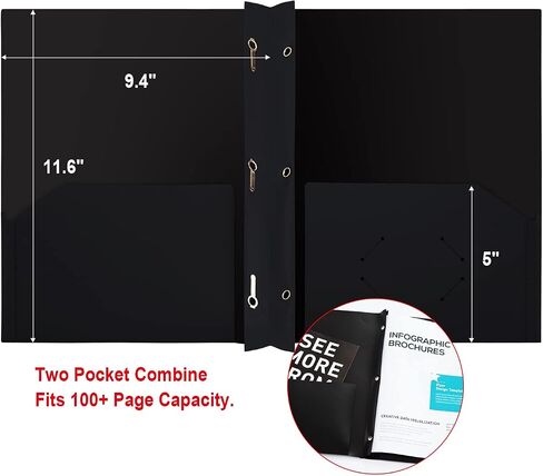 Comix Plastic Pocket Folders with 3 Hole Punched, 12 Pack, Binder Folders with 2 Pockets, Hold Letter Size Paper for School and Office (6 Assorted Colors) in Saudi Arabia