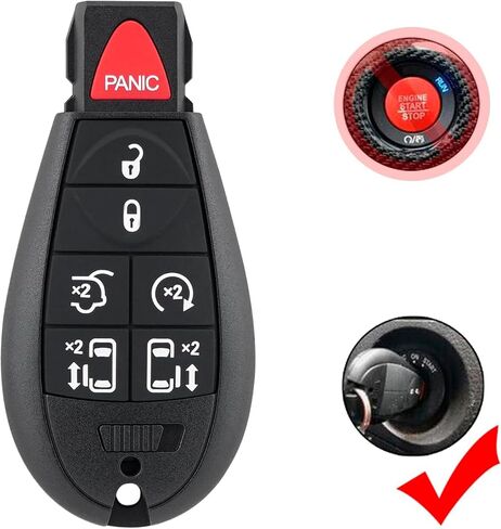 Key Fob Replacement Compatible for 2008 2009 2010 2011 2012 2014 2014 2015 2016 Chrysler Town and Country Dodge Grand Caravan Keyless Entry Remote M3N5WY783X, IYZ-C01 in Saudi Arabia