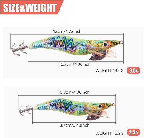 Squid Jig Hook Hard Fishing Lures - 10Pcs Luminous Saltwater Fishing Artificial Shrimp Glow in The Dark Bionic Bait Kit for Fishing Cuttlefish Squid in Kuwait