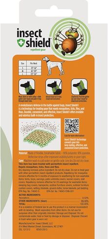 قناع رقبة للكلاب طارد للحشرات من إنسكت شيلد، برتقالي، متوسط، 40.64 سم × 50.8 سم in Kuwait