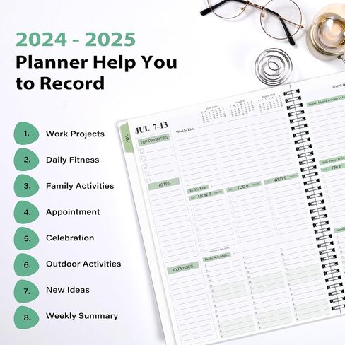 مخطط 2025 - مفكرة مخطط أسبوعية وشهرية 2025، 11.38 بوصة × 8.74 بوصة، يناير. 2025 - ديسمبر. 2025، دفتر المواعيد، فواصل زمنية 60 دقيقة، علامات تبويب شهرية، غطاء متين، غلاف حلزوني، جيوب خلفية - وردي ذهبي in Saudi Arabia