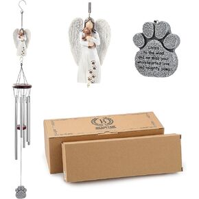 Angel Pet Memorial Wind Chime for Dogs,35" Dog Memorial Wind Chime as Dog Loss Sympathy Gift,Loss of Dog Sympathy Gift,Dog Passing Away Gifts,Loss of pet Sympathy Gift Dog Bereavement Gifts