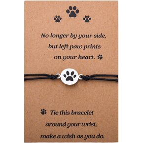 Paw Print Bracelet Gift for Friend Bestie Dog Lover Gifts for Girlfriend Dog Memorial Gifts for Loss of Dog Pets