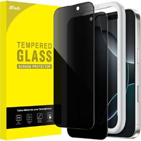 JETech Privacy Full Coverage Screen Protector for iPhone 16 Pro Max 6.9-Inch, Black Edge Anti-Spy Tempered Glass Film with Easy Installation Tool, Case-Friendly, 2-Pack