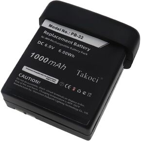 1000mAh/6.0V PB-32, PB-33, PB-34 Replacement Battery for TH-30B, TH-42, TH-42A, TH-42AT, TH-42E, TH-79, TH79A, TH-79A, TH-79E, TK-208, TK-308, TK-44AT, TK-79AT, PB-32H Ni-MH Two-Way Radio Battery
