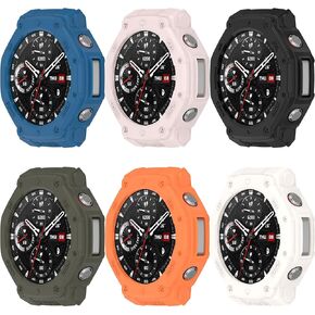 E ECSEM Case Compatible for Amazfit T-Rex 3 Watch Case Cover Colorful Shock-Proof Silicone Protective Case Shell Protector Sleeve for Amazfit T-Rex 3 Smartwatch Accessories (6Colors)