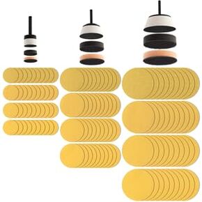 Fulton 129 Piece Bowl Sanding Disc Set | 1, 2 and 3 inch Padded Mandrels |1 Soft and 1 Medium Interface Pad for Each Mandrel Size and 10 ea 80, 120, 150 and 220 Grit Discs for Each Mandrel Size