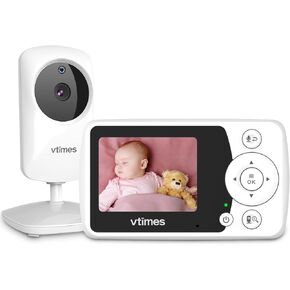 Baby Monitor Video Baby Monitor with Camera and Audio No WiFi 5" LCD Screen, Two-Way Audio, Night Vision,1000ft Range, 2X Zoom Temperature Display, Lullaby Elderly Pet