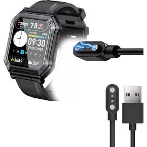 متوافق مع شاحن الساعة الذكية Kimeag H31، كابل شاحن بديل لكابل شحن USB مغناطيسي متوافق مع الساعة الذكية Kimeag H31 1.91 بوصة/YOKIBY H31 العسكرية الذكية (أسود)