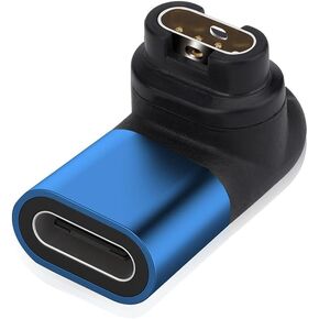 Garmin Watch Type-C Charging Adapter Garmin Watch Charger Compatible with Garmin Fenix 7/7S/7X, Instinct 2/2S/Solar, Vivoactive 4/4S/3, Venu 2/2S/Sq, Forerunner 245/945/55/45, etc. (Blue)