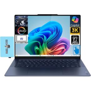 Lenovo Yoga Slim 7X Copilot PC Laptop 14.5" Touchscreen OLED 3K 1000 nits Display (Snapdragon X Elite X1E-78-100, 16GB LPDDR5X, 512GB SSD, Backlit KB, WiFi 7, Win 11 Home) w/DKZ USB Port Expander