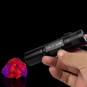 Uv Flashlight for Rocks and Minerals,Crystals Stones,Agates,Gemstones,Gems,Uranium Glass,Jade Appraisal Light,Jewelry Identification High Power Short Wave/Long Wave(Ultraviolet Flashlight)