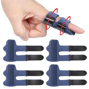 Trigger Thumb Splints, Finger Splint for Broken/Straightening/Arthritis, Breathable Thumb Brace for Thumb/Middle/Ring/Index/Pinky Finger, Blue, Short, 4pcs