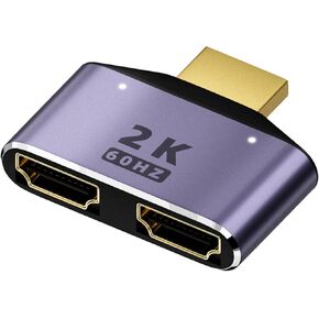 HDMI-Compatible Splitter 1 in 2 Out -2K HDMI-Compatible Splitter 1x2 Ports Powered 2K Full UltraHD 1920x1080 3D Support