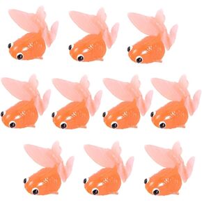 10Pcs Artificial Fishes Plastic Goldfish Soft Fake Goldfishes Simulation Floating Fishes Ornament Decorations for Aquarium Fish Tank
