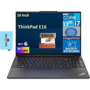 Lenovo ThinkPad E16 Gen 1 Business Laptop 16.0" IPS WUXGA Display (Intel i7-1355U, 24GB DDR4, 2TB M.2 PCIe SSD, Intel Iris Xe, Backlit KB, Fingerprint, Win 11 Pro) w/DKZ USB Port Expander