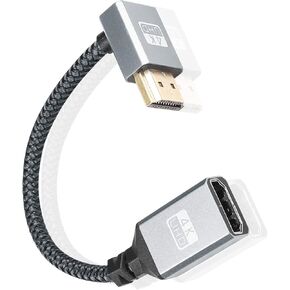 كابل تمديد GINTOOYUN 4K HDMI بزاوية 90 درجة لأسفل كابل تمديد HDMI ذكر إلى أنثى يدعم 4K@60 هرتز، ثلاثي الأبعاد وHDR، ينطبق على HDTV، ومشغل Blu-ray، وجهاز العرض، والشاشة، وما إلى ذلك (زاوية سفلية) in Kuwait