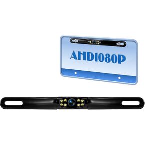 Backup Camera, License Plate Backup Camera for car - Back up Camera for Cars with 8 LED Lights AHD 1080P Metal 170 Degree, IP69K Waterproof Reverse Camera for Cars,SUV,Trucks,RV, Pickup